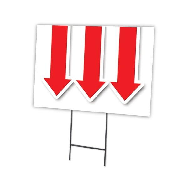 Signmission Giant Down Arrow Yard Sign & Stake outdoor plastic coroplast window, C-2436 Giant Down Arrow C-2436 Giant Down Arrow - main